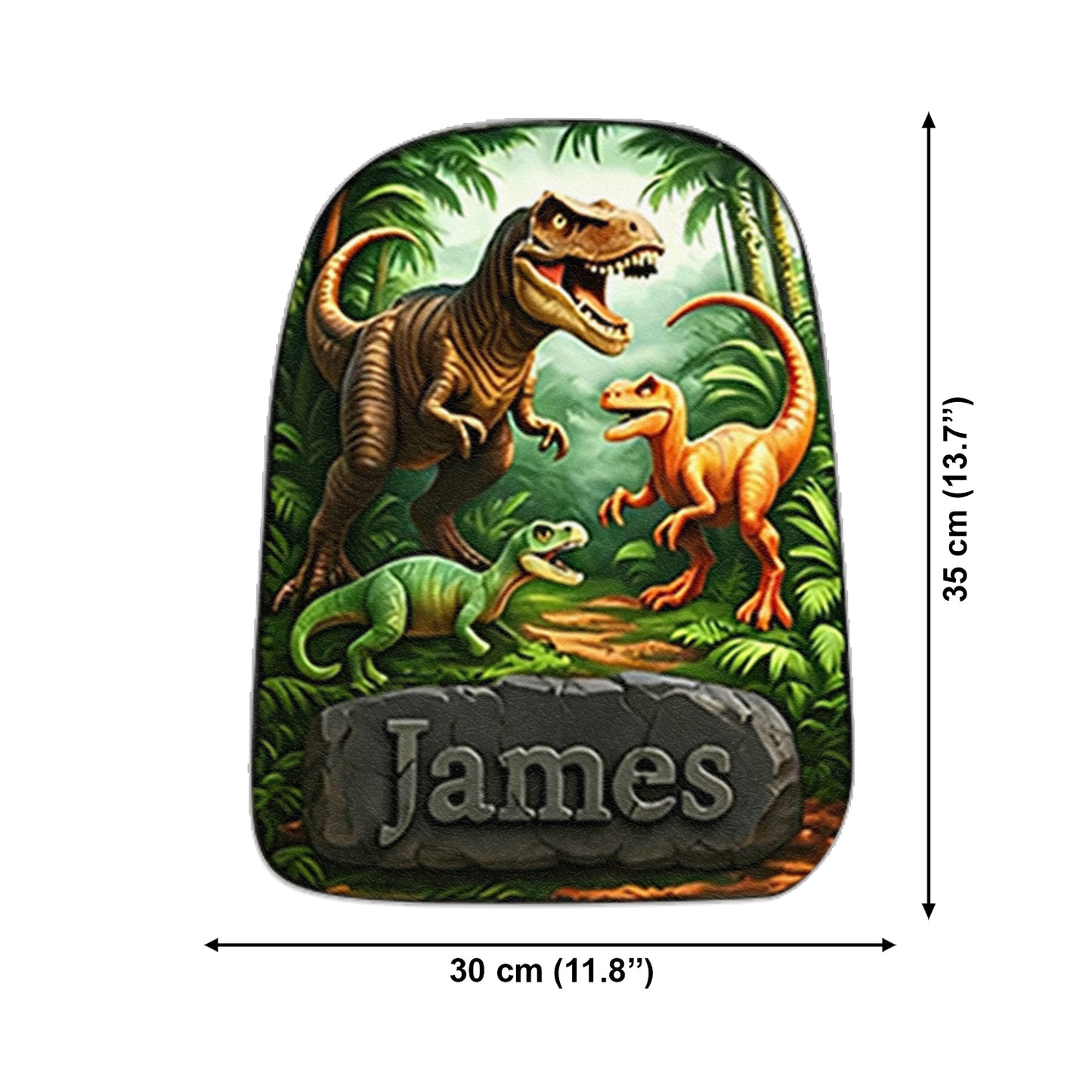 Dinosaur Back To School Gift for Kids - Personalized Kid Changeable Leather Patch Backpack