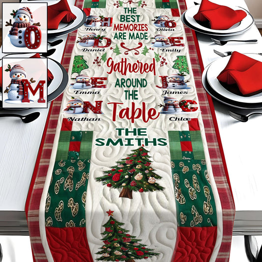 Merry Christmas - Personalized Family Table Runner