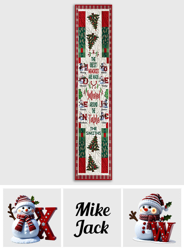 Merry Christmas - Personalized Family Table Runner