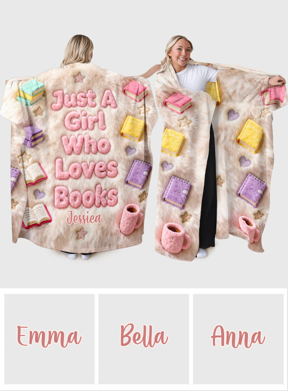 Juste une fille qui aime les livres - Couverture à porter personnalisée avec un livre