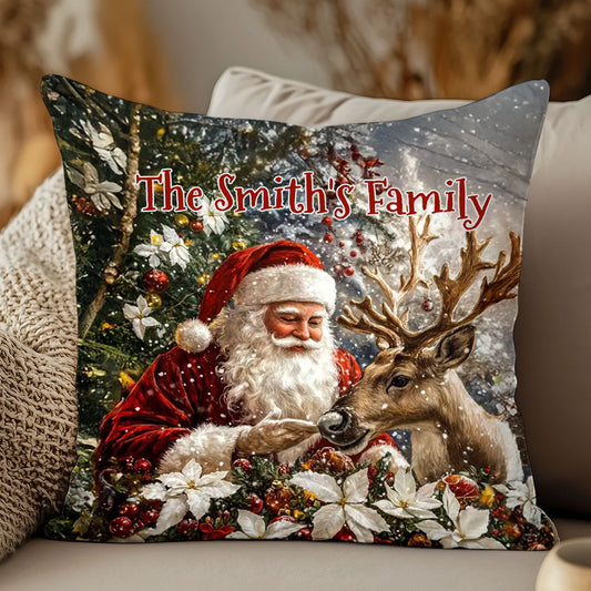 Coussin décoratif de Noël personnalisé Père Noël