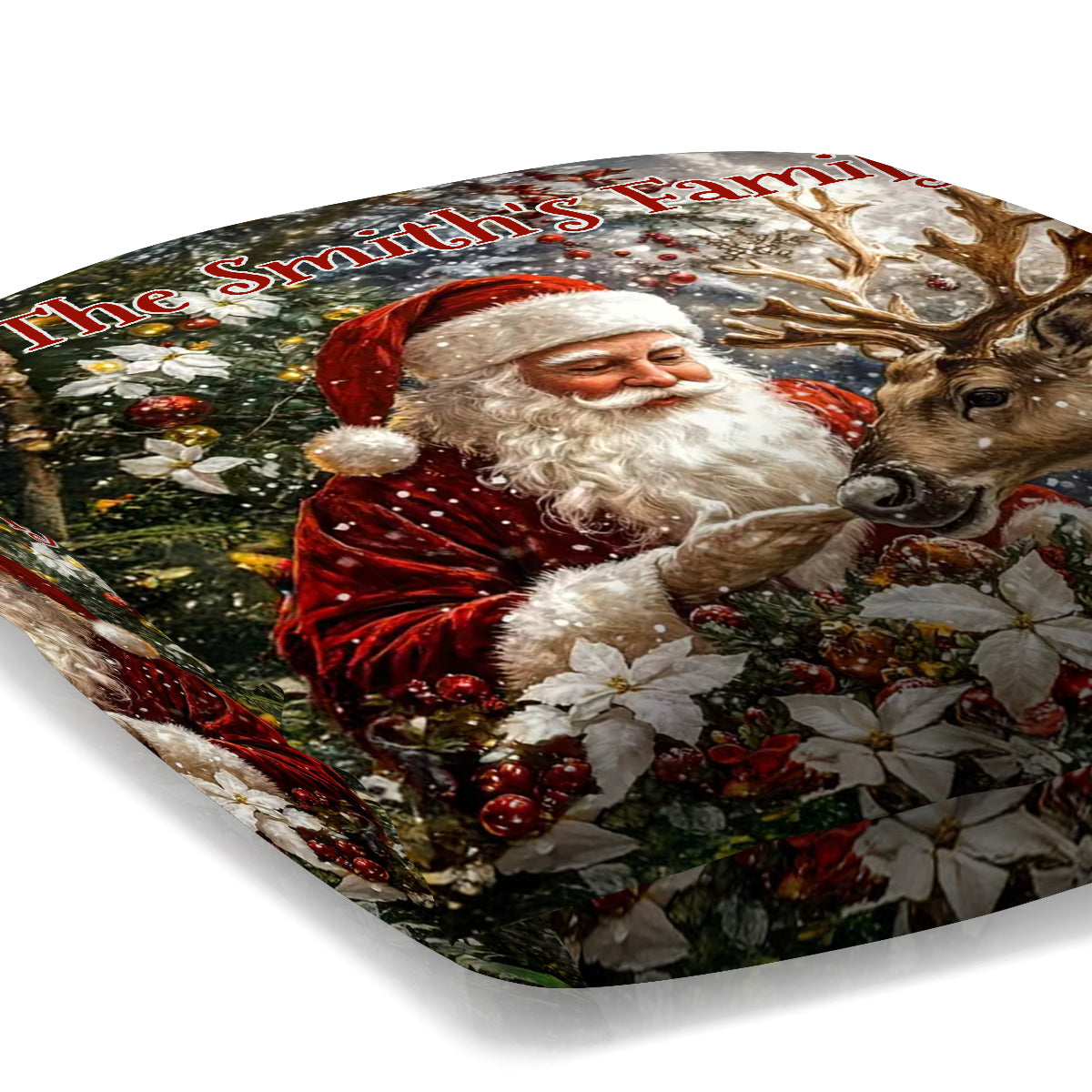 Coussin décoratif de Noël personnalisé Père Noël
