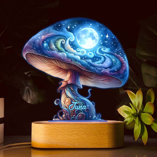Magic Night - Personalized Mushroom Shaped Plaque Light Base