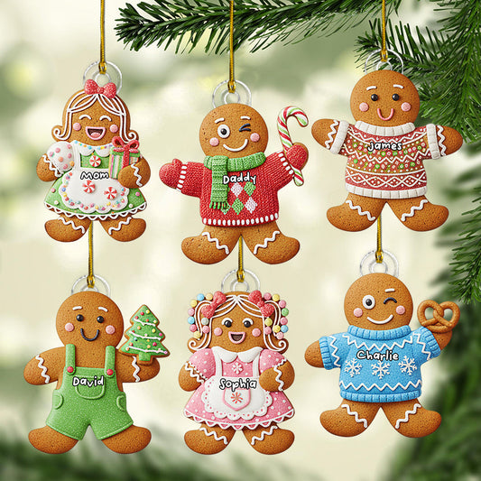 Gingerbread Family - Personalized Family Ornament