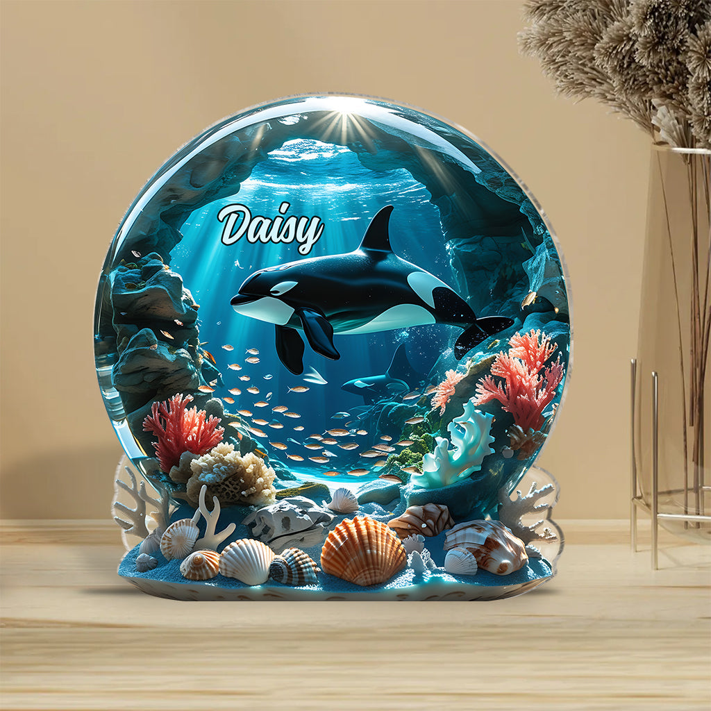 Beautiful Ocean - Personalized Whale Custom Shaped Acrylic Plaque