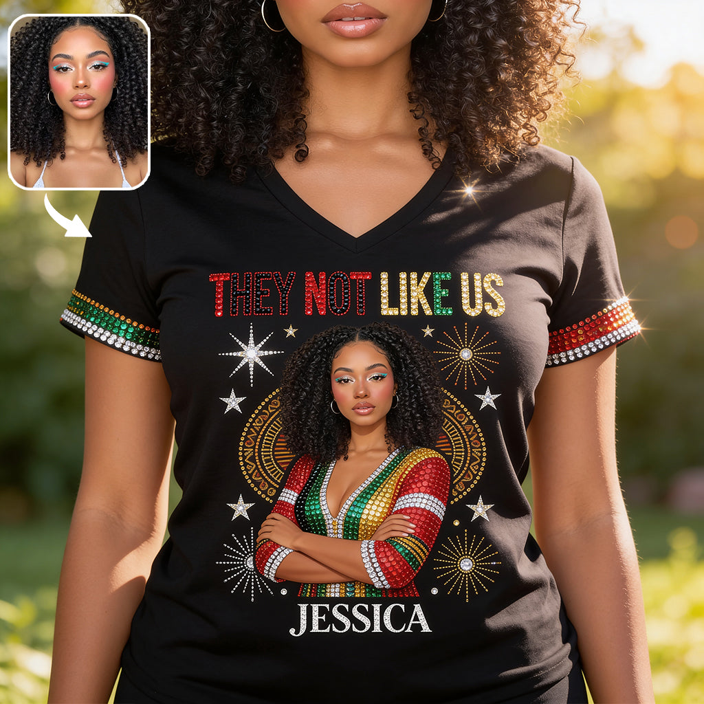 Ils ne nous aiment pas - T-shirt V-Neck Africain Personnalisé Imprimé