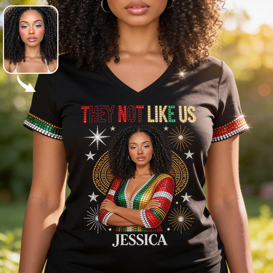 Ils ne nous aiment pas - T-shirt V-Neck Africain Personnalisé Imprimé