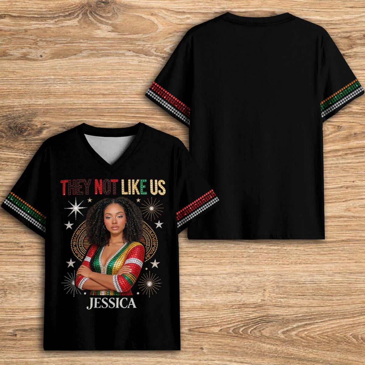 Ils ne nous aiment pas - T-shirt V-Neck Africain Personnalisé Imprimé
