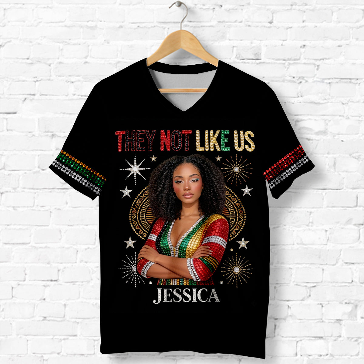 Ils ne nous aiment pas - T-shirt V-Neck Africain Personnalisé Imprimé