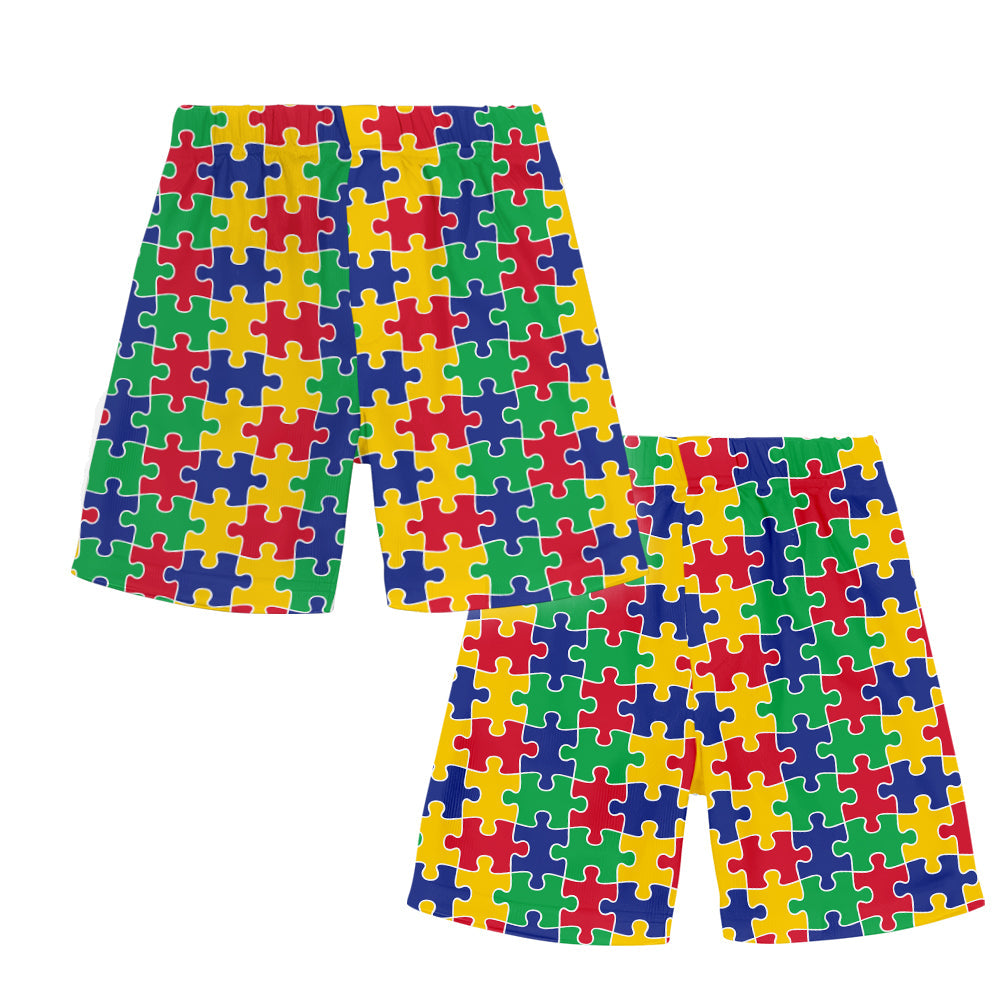 Alphabet puzzle coloré - T-shirt et short personnalisés pour enfant