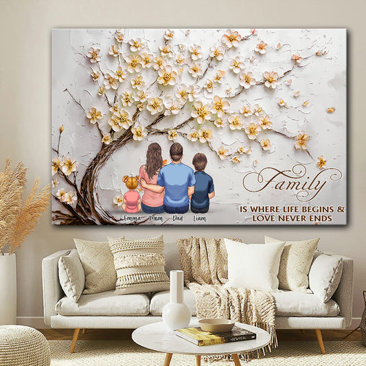 La famille pour toujours - Toile et affiche personnalisées pour la famille