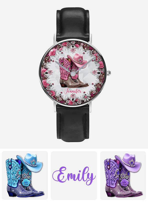 Cowgirl Boots - Personalized Cowgirl Hand Watch