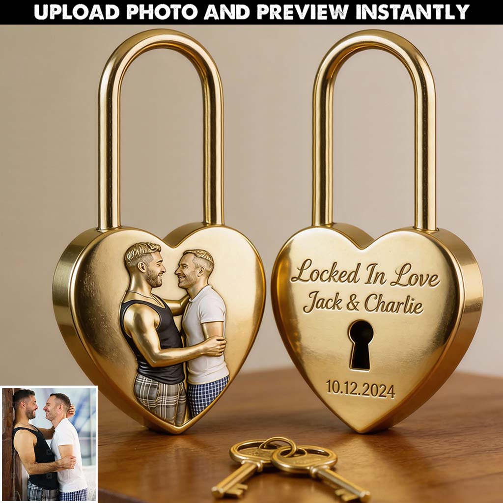 Amoureux inséparables - Cadenas en forme de cœur personnalisé pour couple