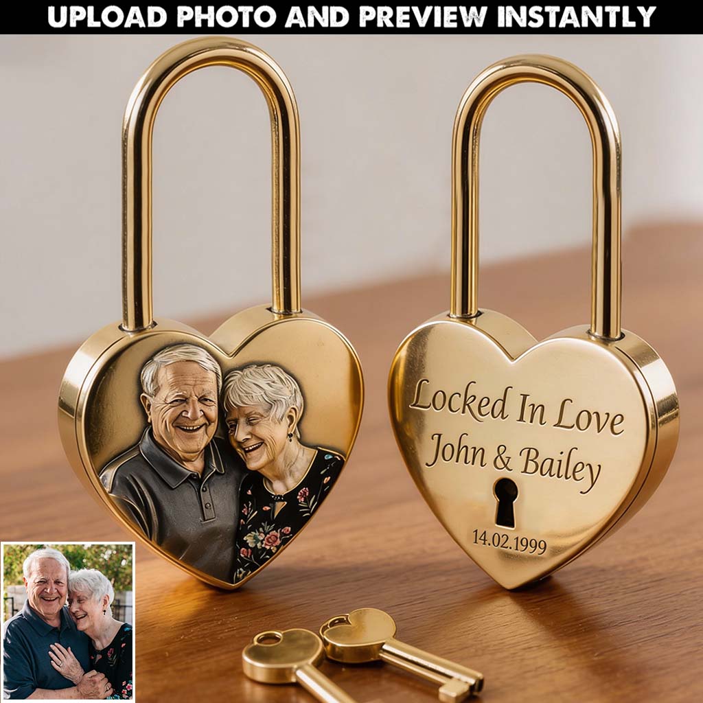 Amoureux inséparables - Cadenas en forme de cœur personnalisé pour couple
