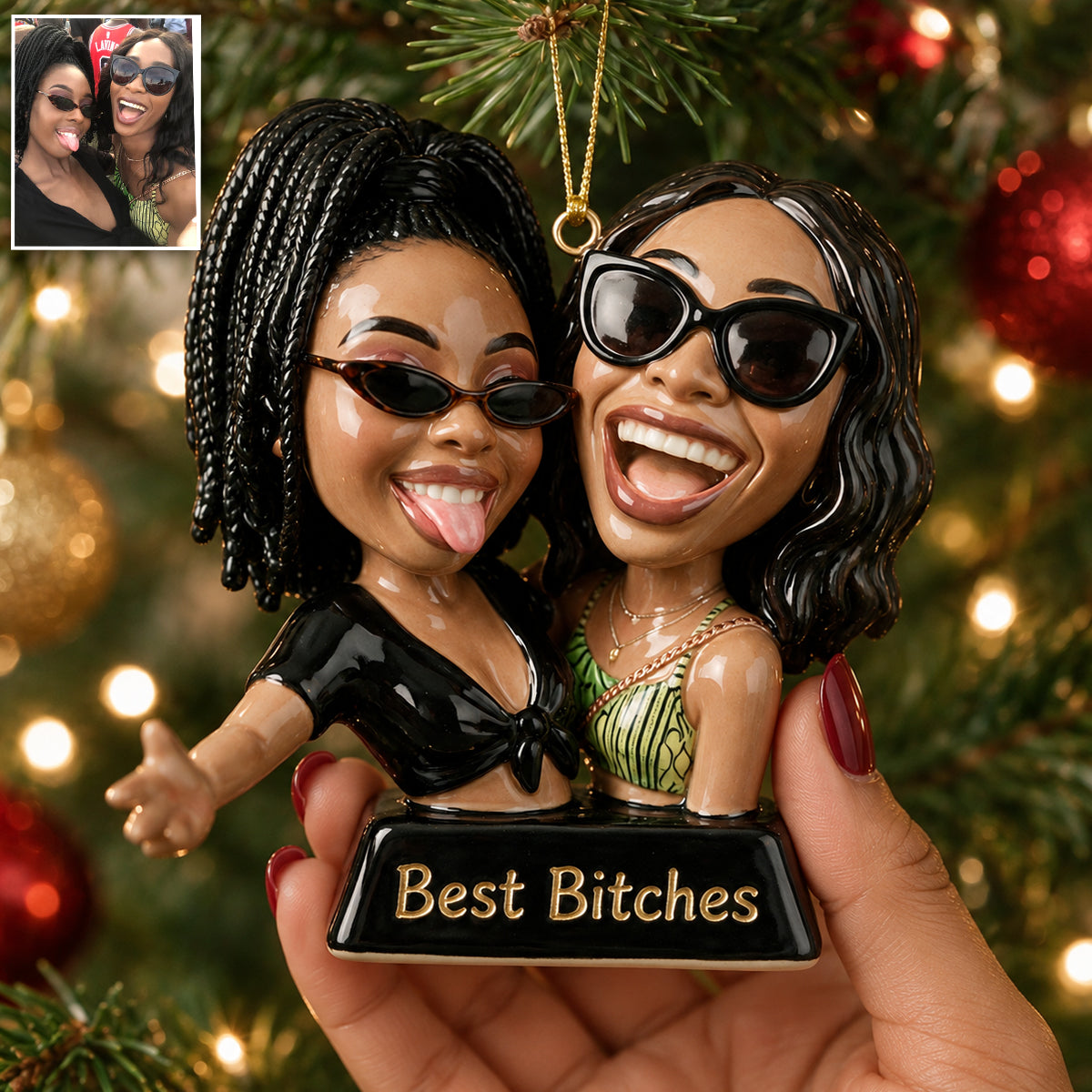 Cadeaux Amusants Pour Amis - Style Caricature - Ornement 3D Personnalisé