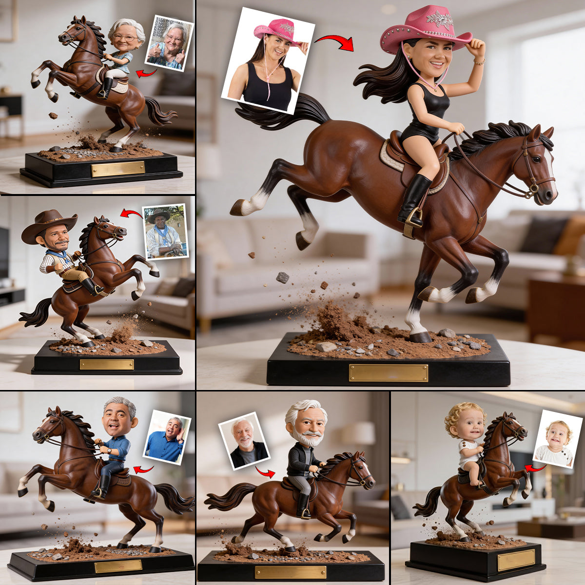 Passionné(e) d'équitation, amoureux(se) des chevaux - Plaque acrylique personnalisée en forme de cheval