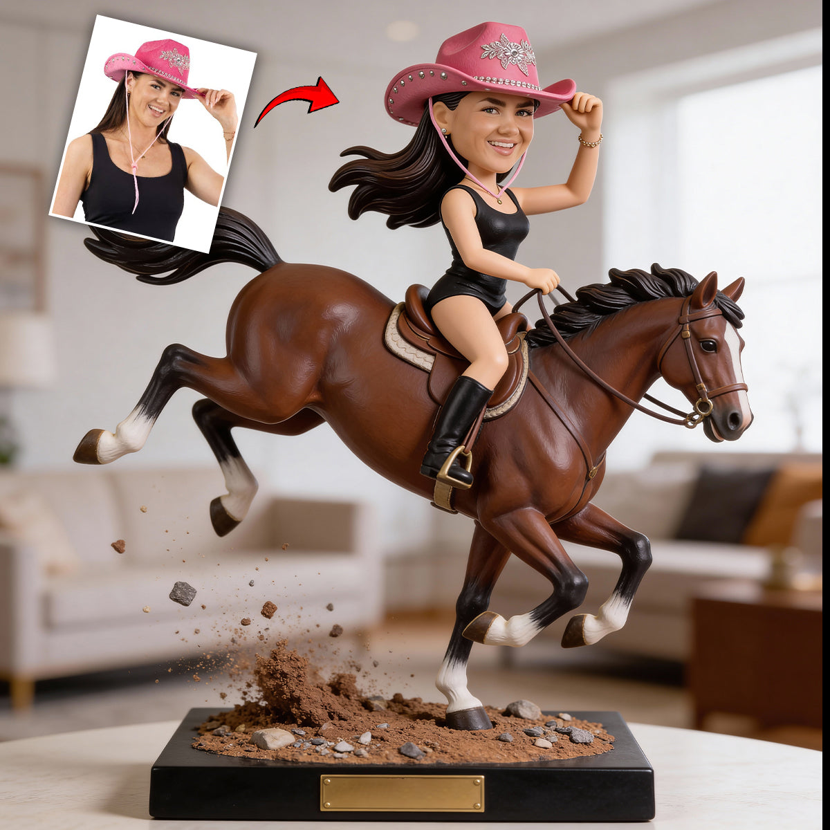 Passionné(e) d'équitation, amoureux(se) des chevaux - Plaque acrylique personnalisée en forme de cheval