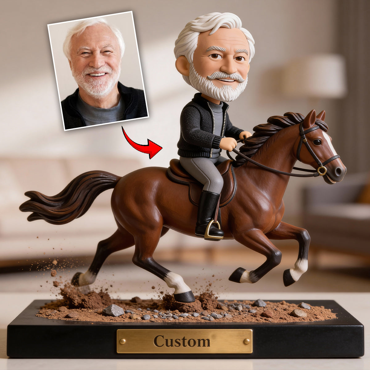 Passionné(e) d'équitation, amoureux(se) des chevaux - Plaque acrylique personnalisée en forme de cheval
