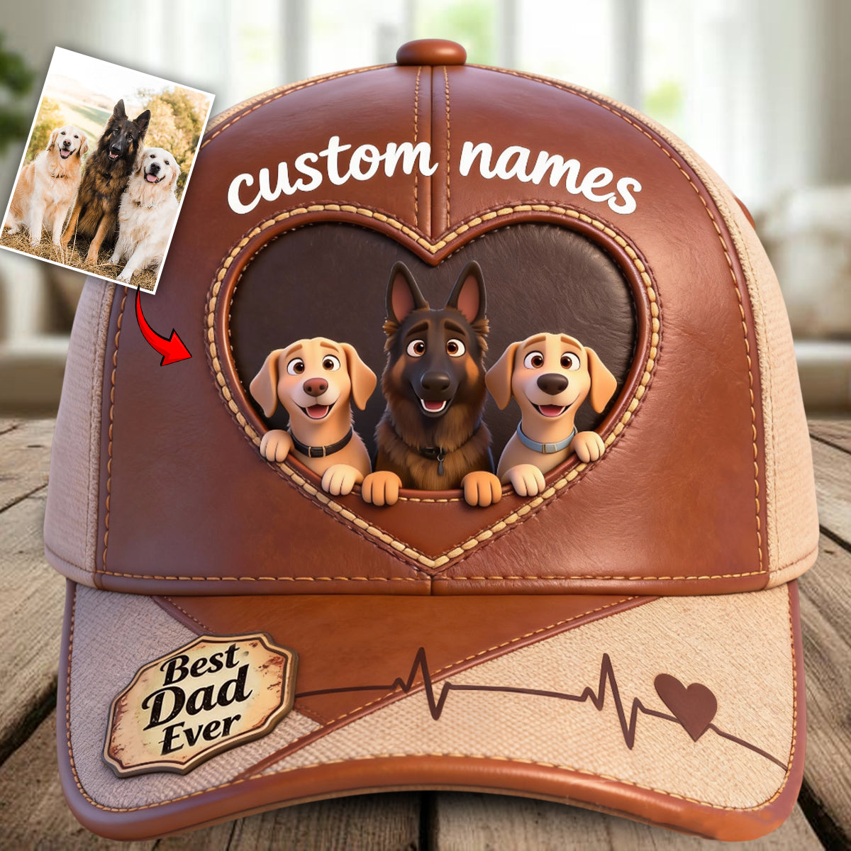 Casquette classique personnalisée pour chien à partir de n'importe quelle photo