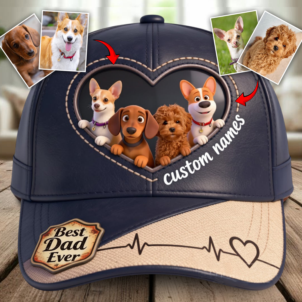 Casquette classique personnalisée pour chien à partir de n'importe quelle photo