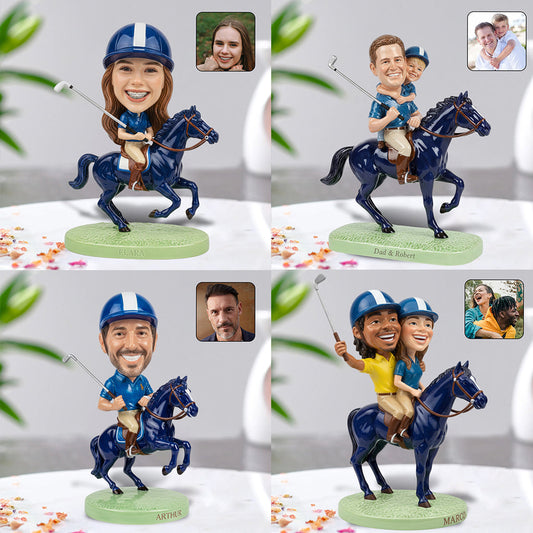 Équitation et golf - Plaque acrylique personnalisée sur mesure représentant un cheval et jouant au golf