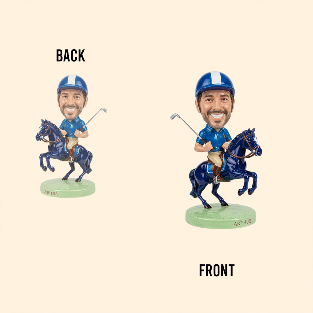 Équitation et golf - Plaque acrylique personnalisée sur mesure représentant un cheval et jouant au golf