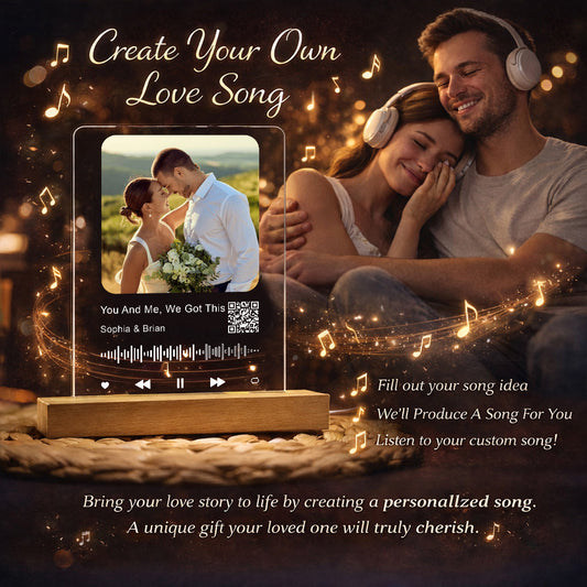Créez votre propre chanson d'amour - Veilleuse LED personnalisée pour couple