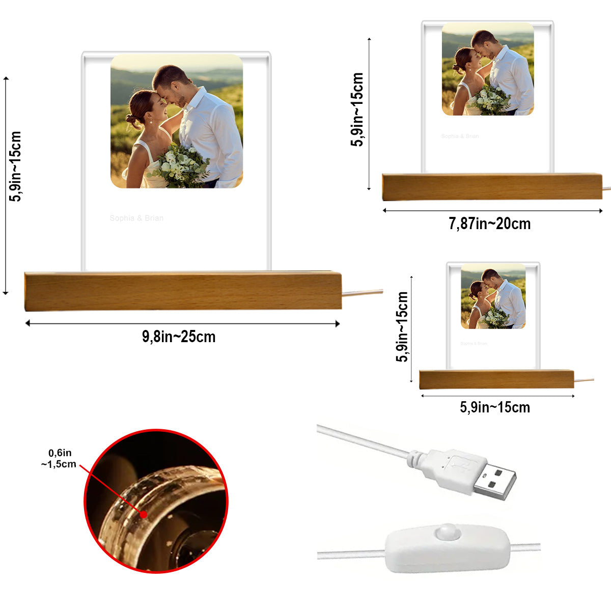 Créez votre propre chanson d'amour - Veilleuse LED personnalisée pour couple