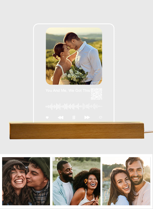 Créez votre propre chanson d'amour - Veilleuse LED personnalisée pour couple