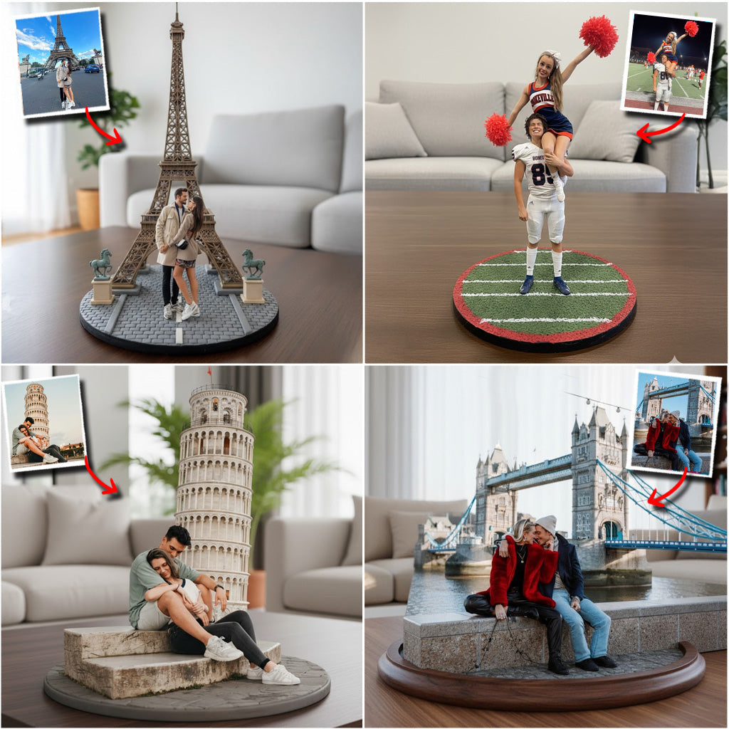 Cadeau idéal pour un couple avec une photo - Plaque acrylique personnalisée en forme de couple