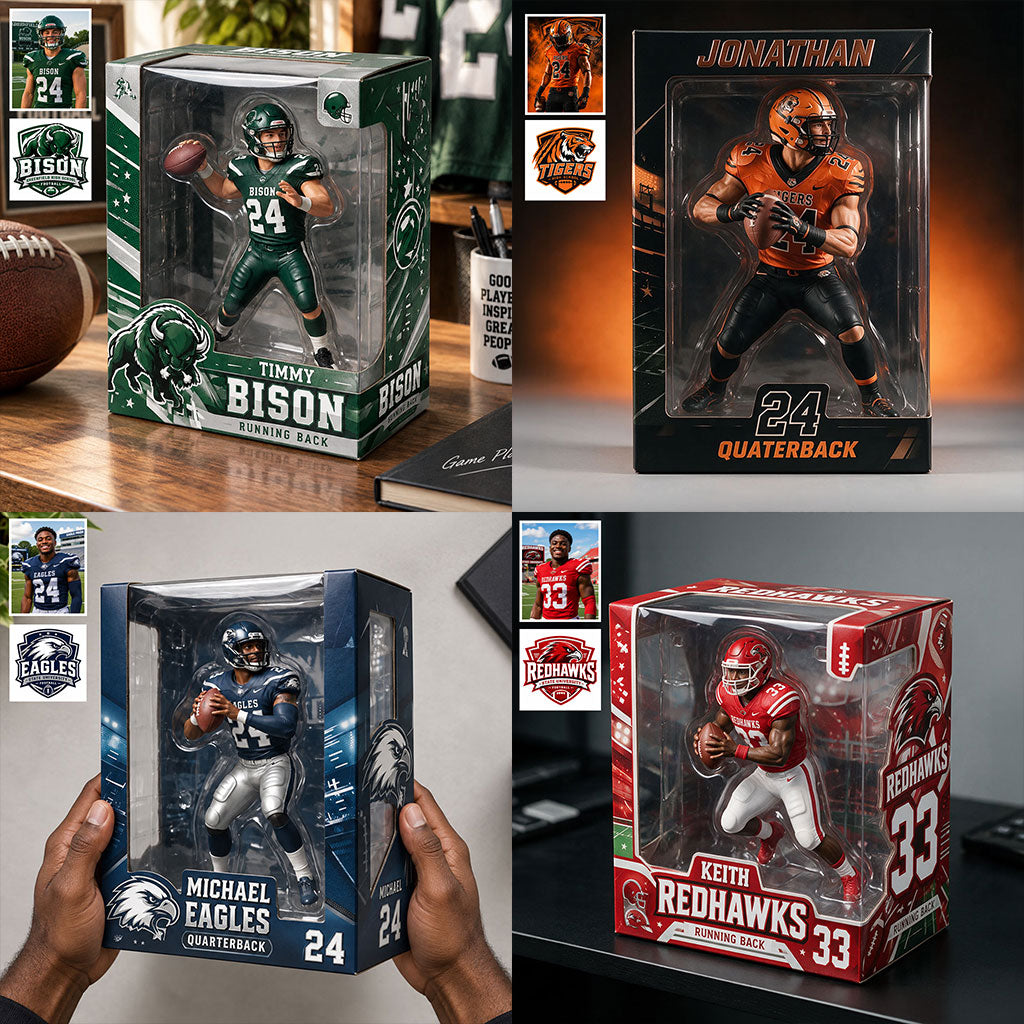 Personnalisé à partir de n'importe quelle photo - Boîte d'affichage en acrylique de football personnalisée