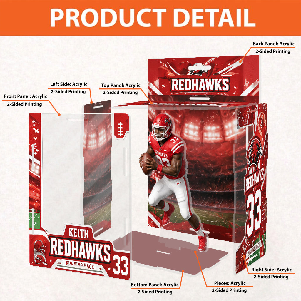 Personnalisé à partir de n'importe quelle photo - Boîte d'affichage en acrylique de football personnalisée