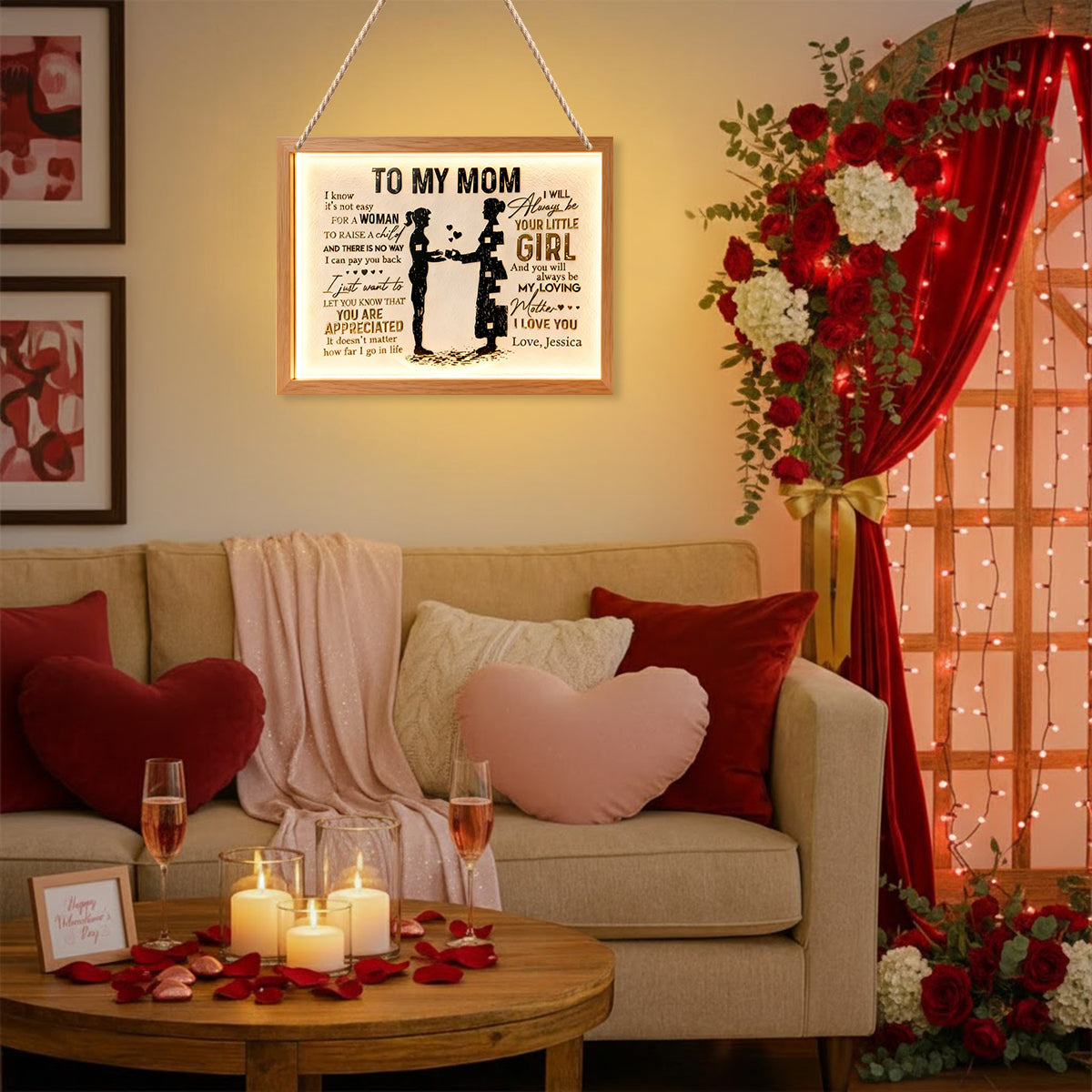 À ma maman - Panneau lumineux LED personnalisé en acrylique