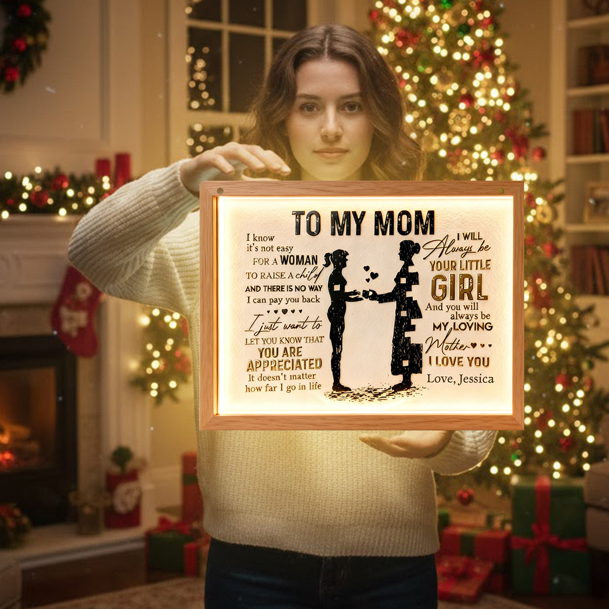 À ma maman - Panneau lumineux LED personnalisé en acrylique