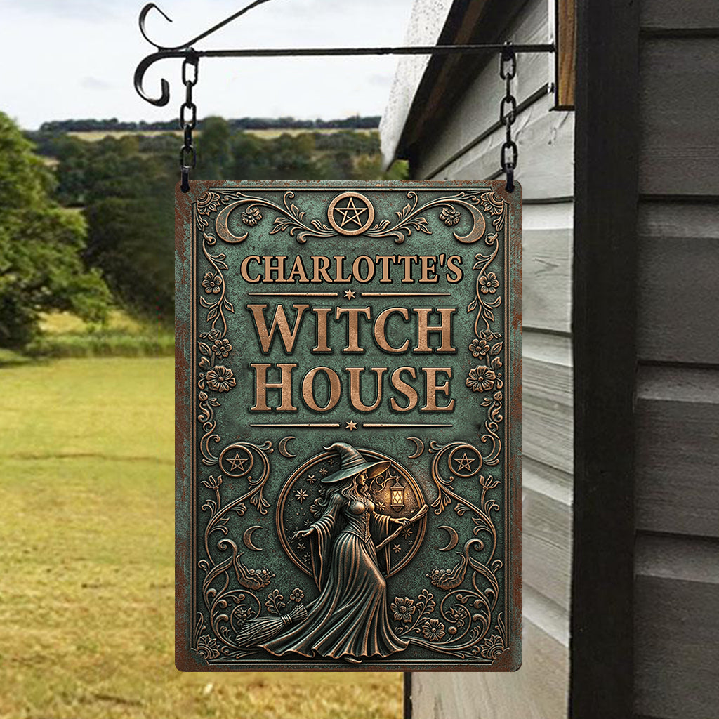 Witch House - Personalized Witch Rectangle Metal Sign