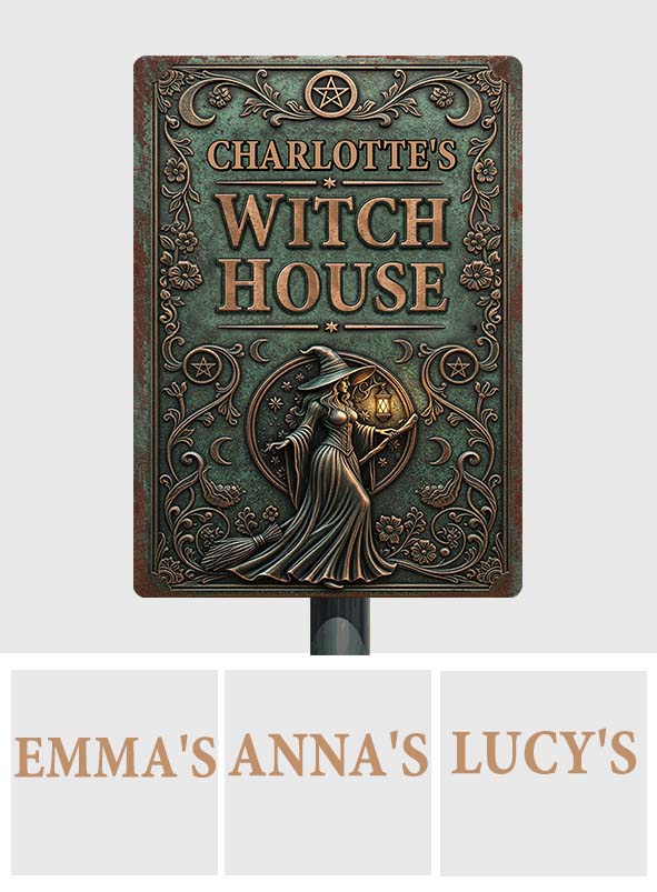 Witch House - Personalized Witch Rectangle Metal Sign