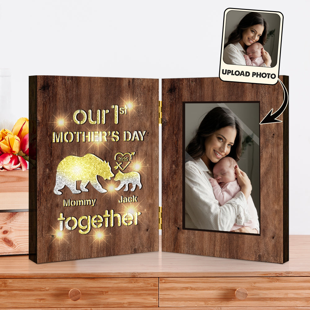 Our First Mother's Day Together - Personalized Mother Foldable Photo Frame with Light