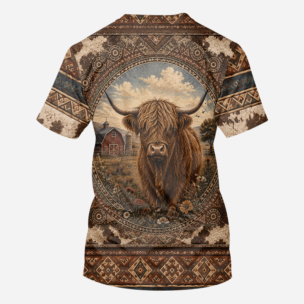 Highland Cow Farm - Personalized Highland Cow All Over Shirt