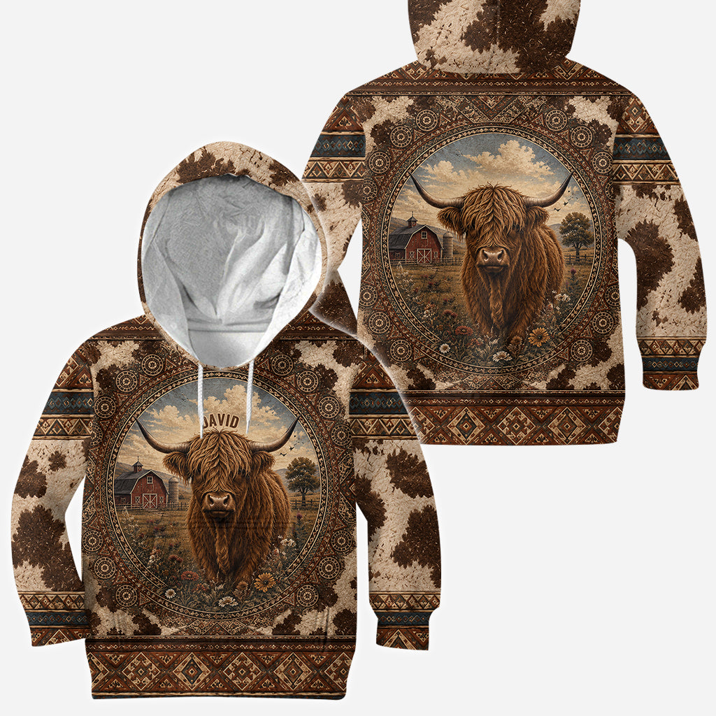 Highland Cow Farm - Personalized Highland Cow All Over Shirt
