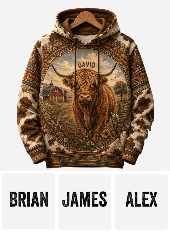 Highland Cow Farm - Personalized Highland Cow All Over Shirt