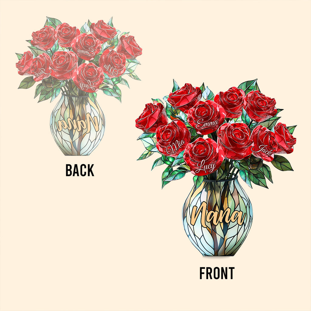 Mom’s Blossom - Personalized Mother Custom Shaped Acrylic Plaque