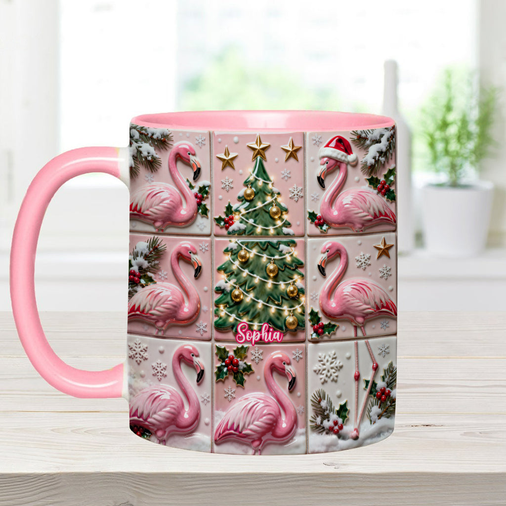 Mug personnalisé « Love Flamingo » avec motif flamant rose