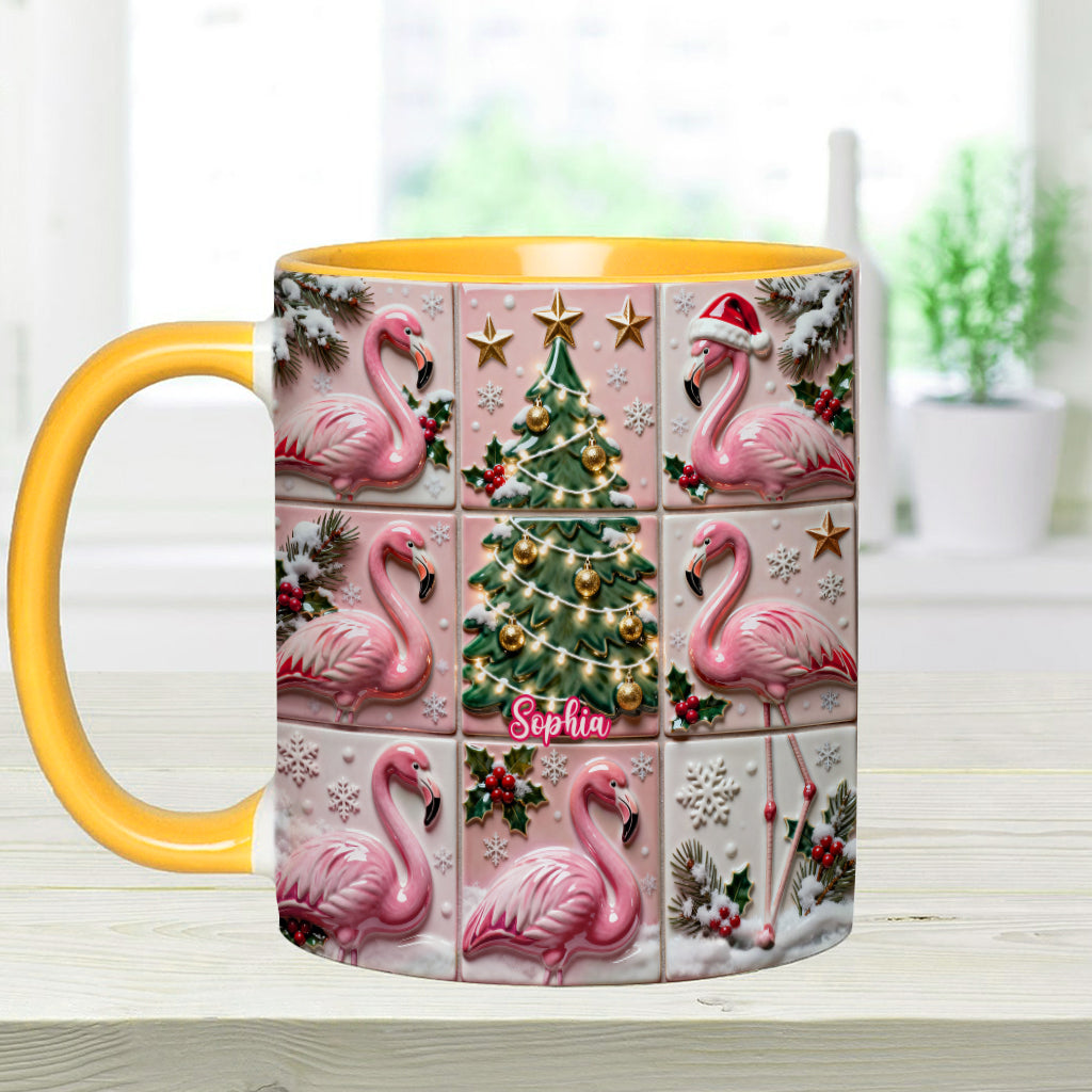 Mug personnalisé « Love Flamingo » avec motif flamant rose