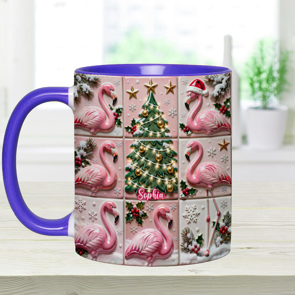 Mug personnalisé « Love Flamingo » avec motif flamant rose