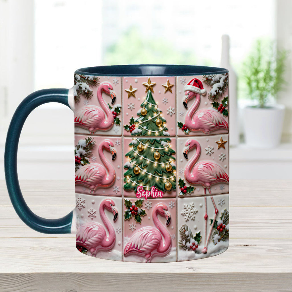 Mug personnalisé « Love Flamingo » avec motif flamant rose