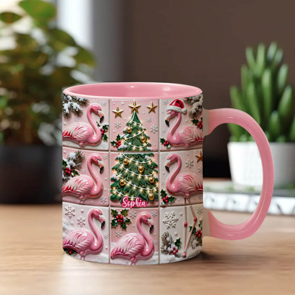 Mug personnalisé « Love Flamingo » avec motif flamant rose