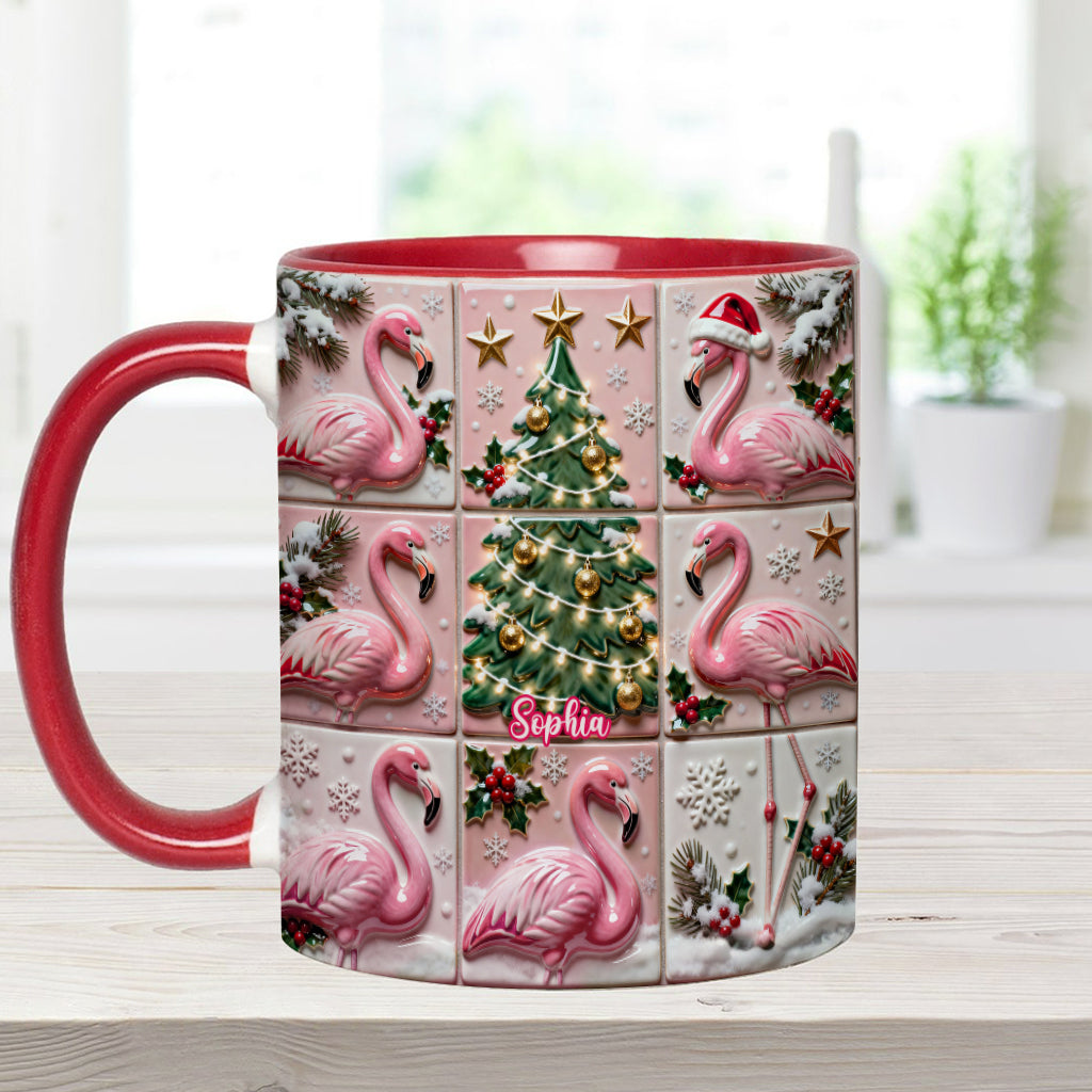 Mug personnalisé « Love Flamingo » avec motif flamant rose