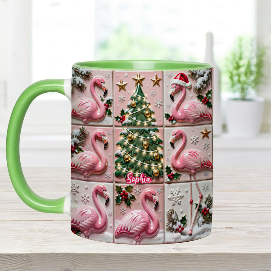 Mug personnalisé « Love Flamingo » avec motif flamant rose