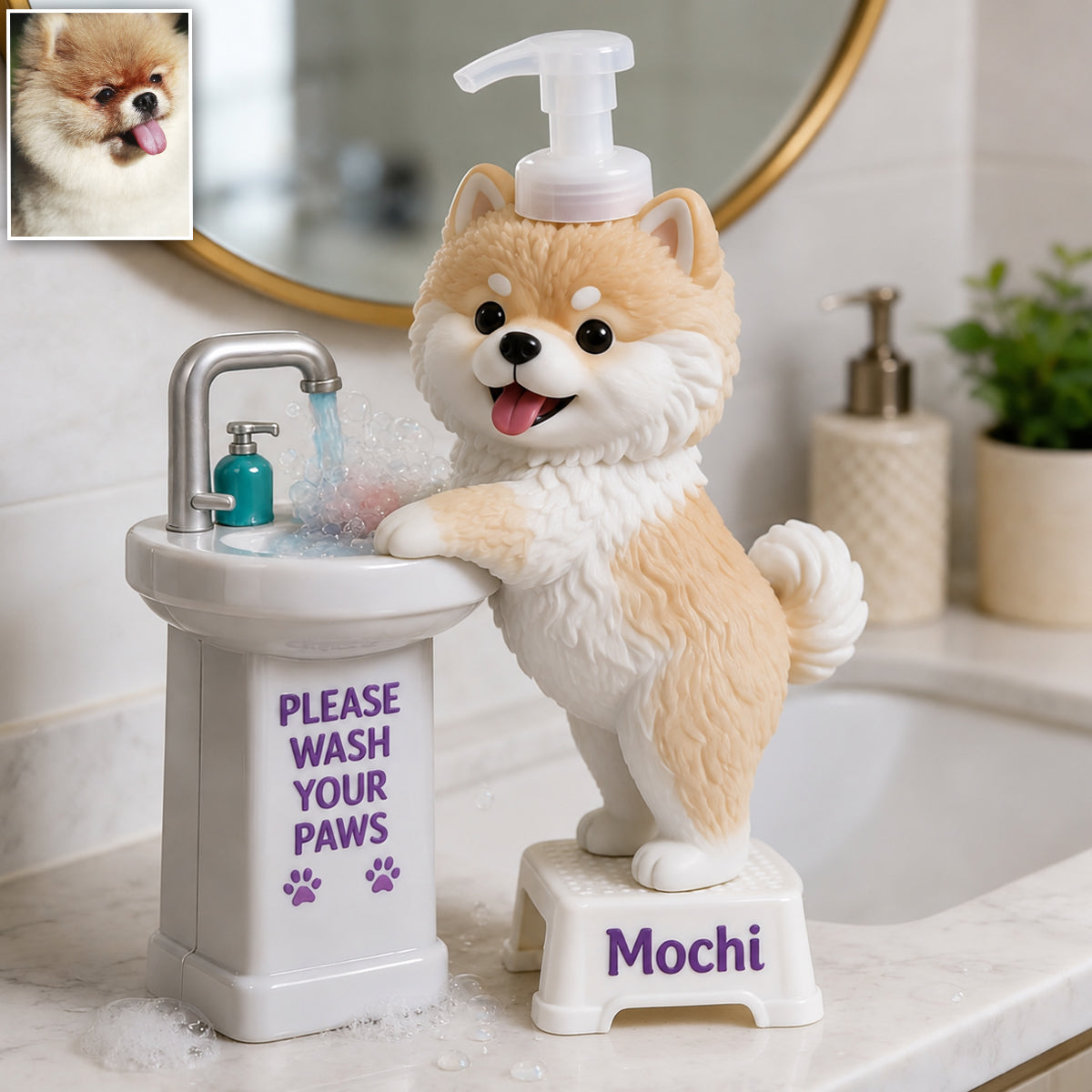 Veuillez laver vos pattes - Distributeur de pompe pour chien personnalisé