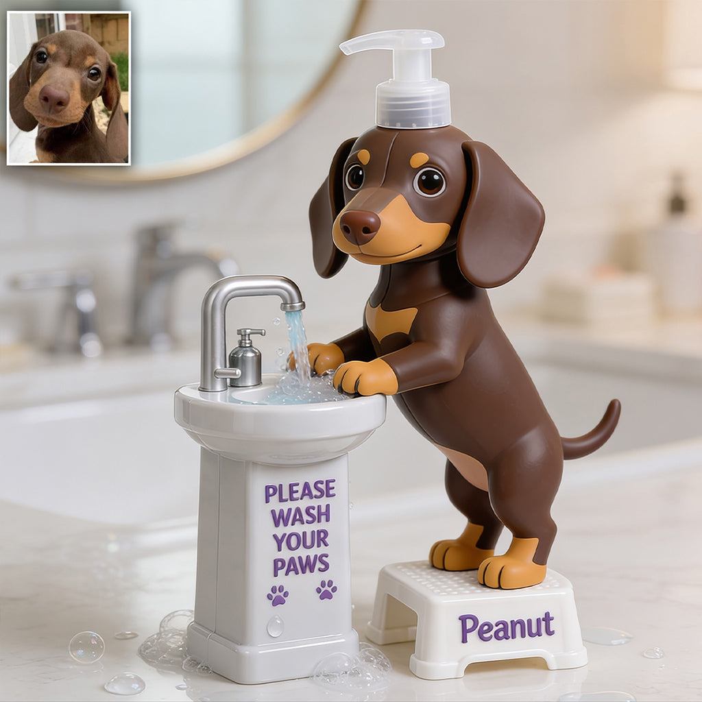 Veuillez laver vos pattes - Distributeur de pompe pour chien personnalisé